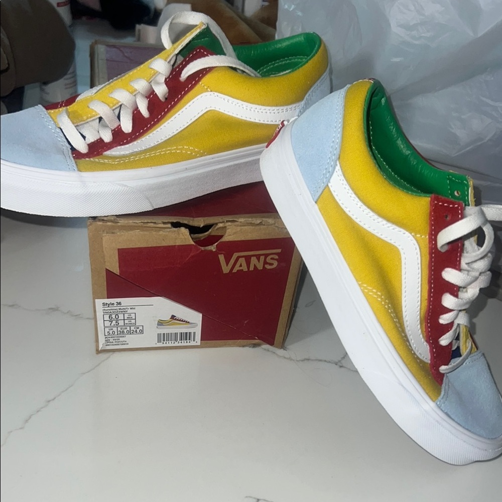 Vans Yellow and Red Sneakers Vibrant Style